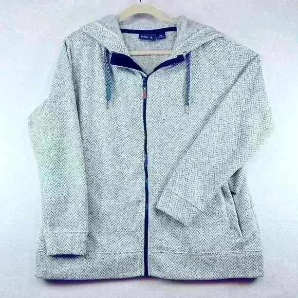 Pulse Gray/White Zip-Up Hooded Soft Women’s Plus Size 2X Jacket - Picture 1 of 7